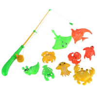 Educational Fish Pond Game Magnetic Fishing Pole Rod & Fish Model Set