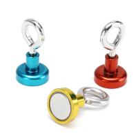 Effetool 16mm 5kg Neodymium Recovery Magnet Metal Detector Claw Hook Magnet Rew/Yellow/Blue