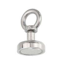 Effetool 25mm 22kg Neodymium Recovery Magnet Metal Detector Eyebolt Circular Ring Magnet