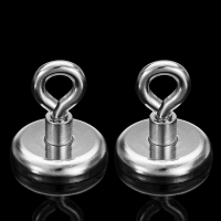Effetool 2pcs 36mmx40mm 50kg Neodymium Recovery Magnet Metal Detector Claw Hook Magnet