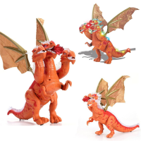 Electric Walking Simulation Dinosaur Red Three Dragons Toys Figure For Kids Children Christams Gift