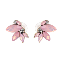 Elegant Crystal Wings Ear Stud Flower Rhinestones Earrings Gift For Her