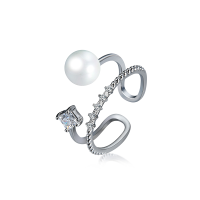 Elegant Fine Copper Pearl Opening Ring For Women