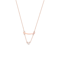 Elegant Women Jewelry Rose Gold Plated Pearl Rhinestone Pendant Necklace Fashion Gift