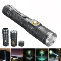 Elfeland Xm L T6 3modes Zoomable Rechargeable Led Flashlight 18650