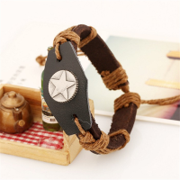 European Hand Woven Rope Leather Adjustable Men Bracelet Unisex Jewelry