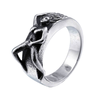European Style Punk Rock Stainless Steel Unique Ring Men Trendy Jewelry