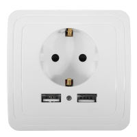 Excellway® 1.5A Dual Usb Port Wall Charger Adapter Eu Plug Socket Power Outlet