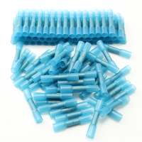 Excellway 100pcs 16 14awg Insulation Blue Heat Shrink Butt Electrical Terminal Connector