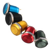 Excellway® 5a/16v 12mm 2pin Button Switch Stainless Steel Momentary Push Button Switch Flat Top 5 Color