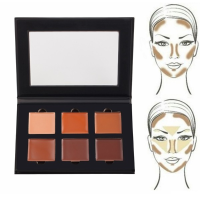 Face Contour Cream Kit Highlight Concealer Palette 6 Colors Makeup Bronzer Shade