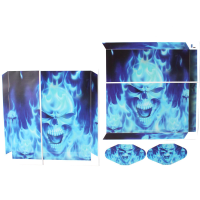 Fantasy Game Theme Sticker Decal Skin For Play Station 4 Ps4 Console Controller The Blue Skull