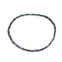 Fashion Colorful Magnet Stone Chain Healthy Healing Jewelry Men Women Beaded Necklace
