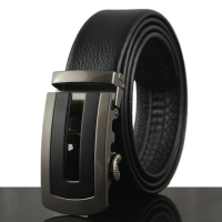 Fashion Mens Cowhide Leather Business Strap Belt Casual Automatic Buckle Belt