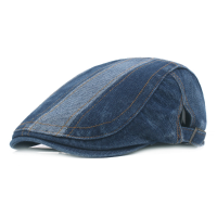 Fashion Mens Washed Denim Beret Cap Casual Newsboy Outdoor Flat Caps