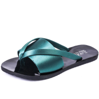Female Women Summer Fashion Cooler One Word Drag Sandy Beach Slipper Non Slip Rubber Solid Color