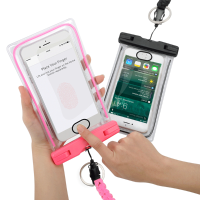 Fingerprint Identification Unlock Luminous Edge Ipx8 Waterproof Phone Bag For Phone Under 6 Inches