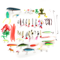Fishing Crankbait Popper Minnow Spoon Soft Lure Baits Hooks Tackle Set