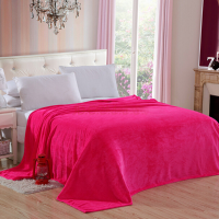 Flannel Coral Blanket Rose Red Bedding Sheet Winter Quilt Flat