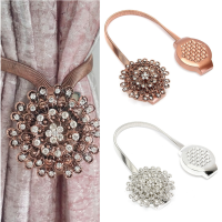 Flower Crystal Magnetic Curtain Clip Tiebacks Buckle Tieback Clips Home Decoration