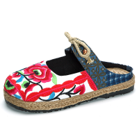 Flower Round Toe Knitting Folk Flat Loafers