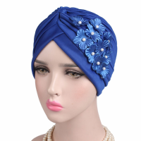 Flower Slouch Skull Caps Stretchable Earmuffs Bonnet Hat