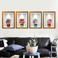 Flowers 3d Frame Creative Wall Stickers Background European Three   Dimensional Wall Stickers