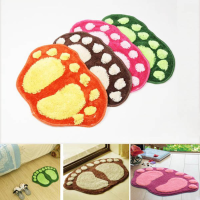 Footprint Pattern Non Slip Mat Bathroom Kitchen Bedroom Carpet