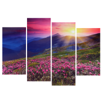Four Cascade Modern Unframed Mountain Scene Canvas Painting Decorative Wall Picture Home Decoration