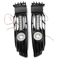 Front Lower Bumper Fog Light Grille With Led Drl For 00 05 Vw Passat