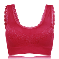 Full Cup Cotton Lace Embroidery Gather Wireless Seamless Soft Comfort Sleeping Bra