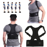 Fully Adjustable Hunchbacked Posture Corrector Lumbar Back Magnets Support Brace Shoulder Band Belt