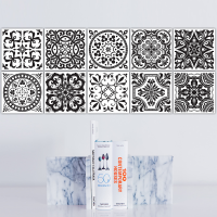 Funlife Black And White Retro European Bathroom Tile Plaster Anti Oil Plaster Bathroom Wall Plaster Wall Stickers