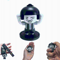 Funny Mushroom Head Expression Face Changeable Keychain Pendant Toys Kids Children Christams Gift