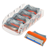 Gflv® 4pcs 5 Layers Blades Shaving Razor Shaver Heads Replacement For Gillette