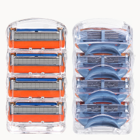 Gflv® 8pcs 5 Layers Blades Shaving Razor Shaver Heads Replacement For Gillette