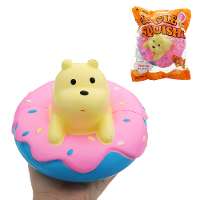 Giggle Squishy Donut Bear Slow Rising Toy Kawaii Jumbo 15cm Polar Bear Scented Doll