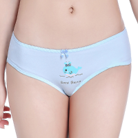 Girls Comfortable Soft Breathable Cotton Printing Mid Waist Stretchy Panties