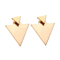 Gold Silver Geometric Triangle Stud Earrings For Women Punk Jewelry