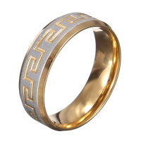 Gold Silver Great Wall 316l Stainless Steel Men Ring Jewelry