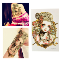 Gothic Girl Temporary Tattoo Body Art Sticker Fake Arm Leg Waterproof Removable