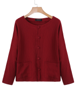 Gracila Loose Solid Color Cardigan