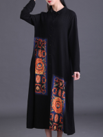 Gracila M 5xl Women Patchwork Vintage Maxi Dress