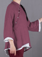 Gracila Vintage Layered Long Sleeve Women Blouses