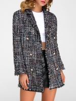 Gracila Women Casual Turn Down Collar Button Fly Coat