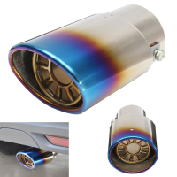 Grilled Blue 6.3Cm Stainless Steel Chrome Exhaust Muffler Tip Pipe For All Car Caliber