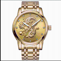 Guanqin Gs19069 Luxury Dragon Design Steel Strap Business Men Quartz Wrist Watches