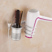 Hair Dryer Storage Organizer Rack Tools Comb Holder Wall Mounted Stand Bathroom Set