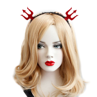 Halloween Red Demon Fork Lace Headbands Toys Gothic Punk Girl Tiara Fashion Party Hair Accessories