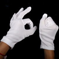 Halloween Supplies 100% Cotton White Hip Hop Gloves